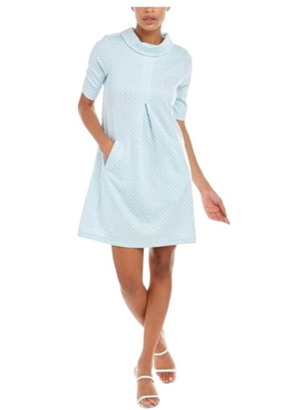 Tyler Böe Kristen dress XL Womens Sky Blue Patterned knit pockets new $153